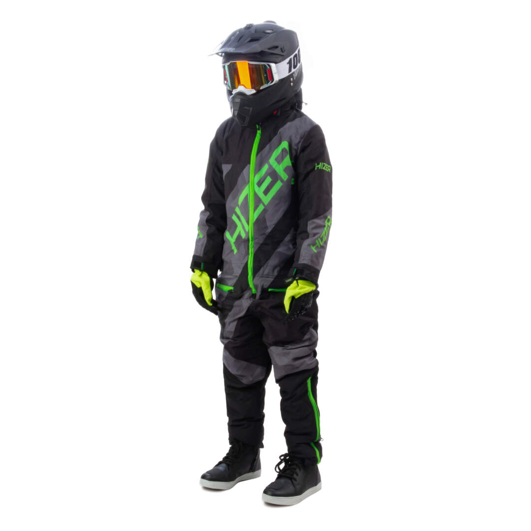 Комбинезон для снегохода (детский) HIZER №5 black-green (текстиль) (16Y) Комбинезон для снегохода (детский) HIZER №5 black-green (текстиль) (16Y)