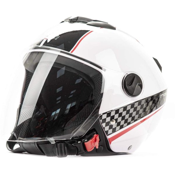 Шлем мото открытый HIZER 217 #1 (S) white